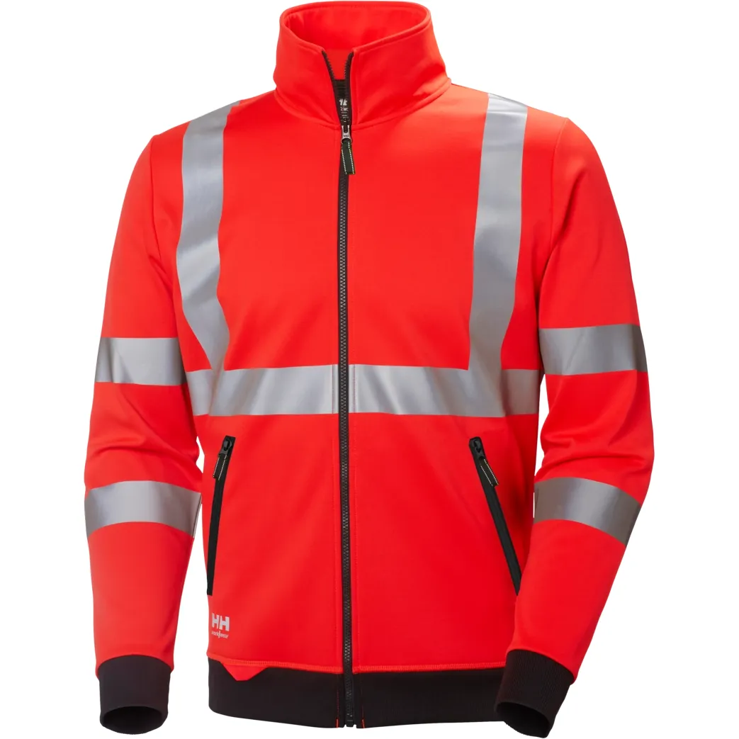 HELLY HANSEN ADDVIS ZIP SWEATSHIRT 79112 Hi Vis Reflective Work Sweatshirt MEN - Class 3 - immagine 2