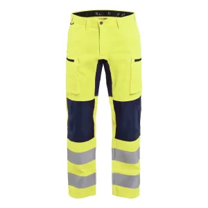 BLAKLADER 15851811 | Hi Vis trousers with stretch Hi Vis Reflective Work Trousers Men - Class 2 Certified