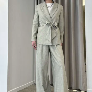 Tailleur verde gessato
